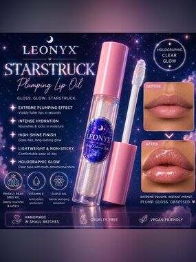 Starstruck Plumping Lip Oil - Pink Holographic